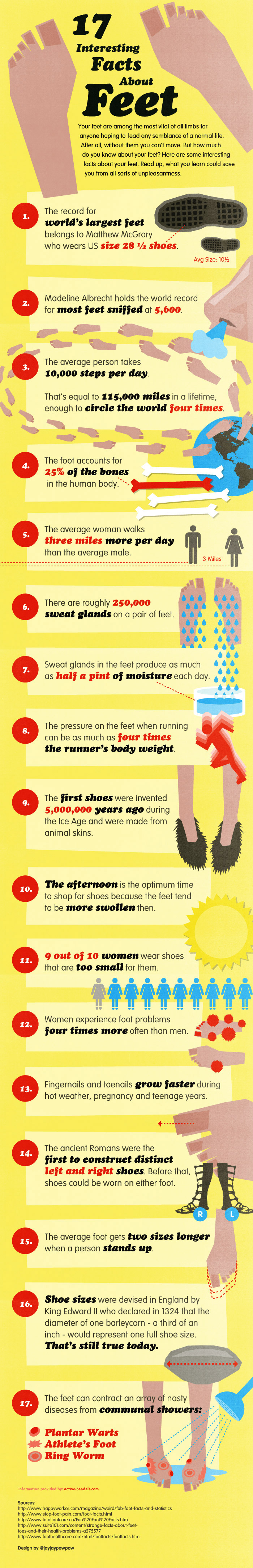 17 Interesting Facts About Feet Infographic