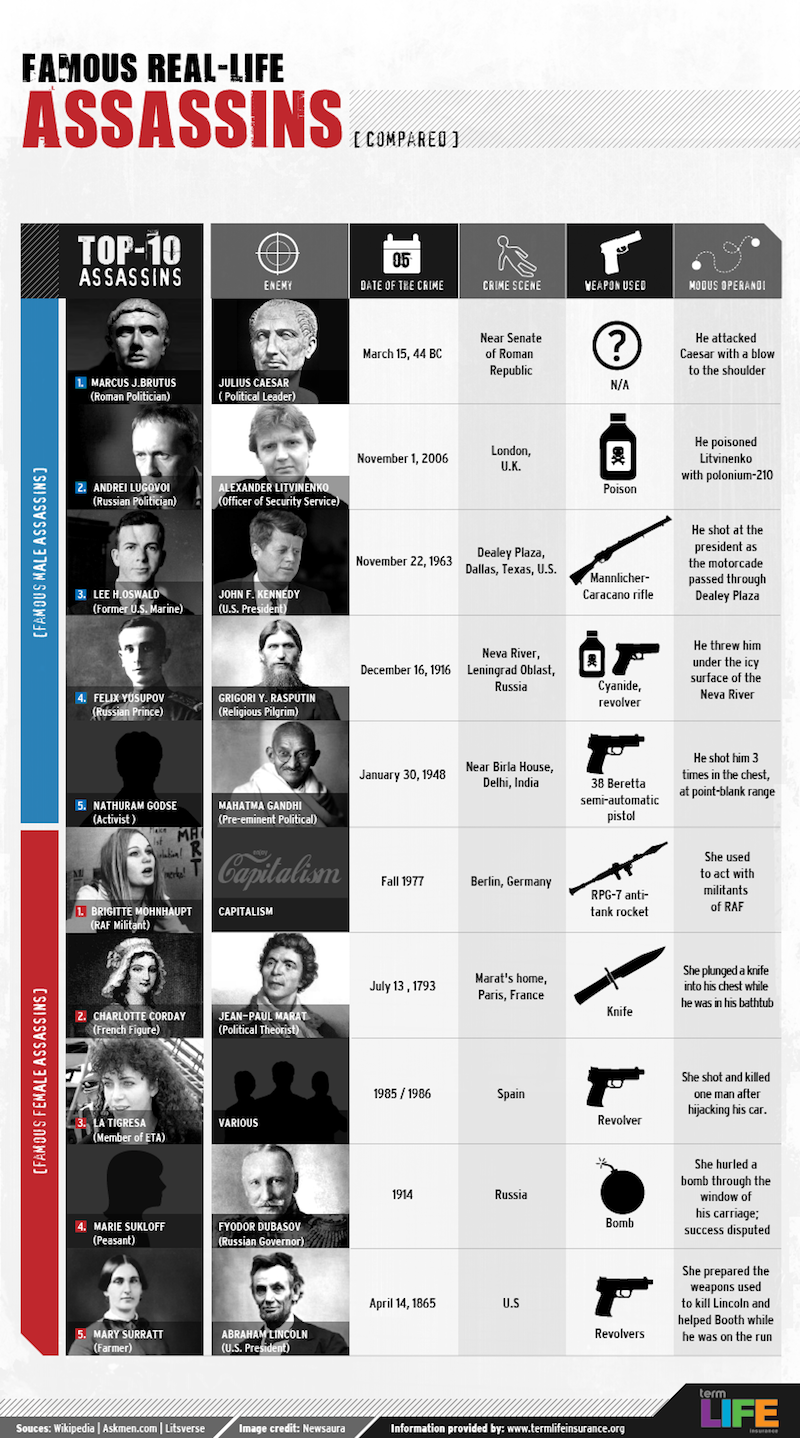 Famous Assassins Infographic