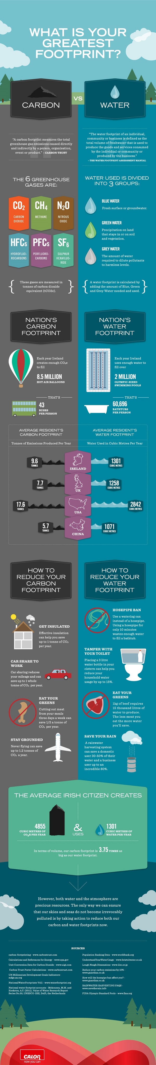 What Is Your Greatest Footprint? (Carbon vs. Water) Infographic