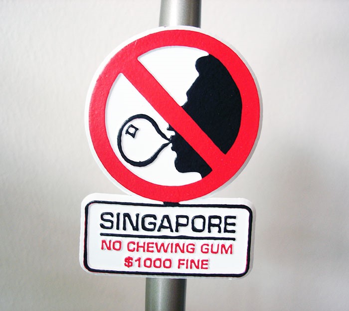 No taking gum in Singapore